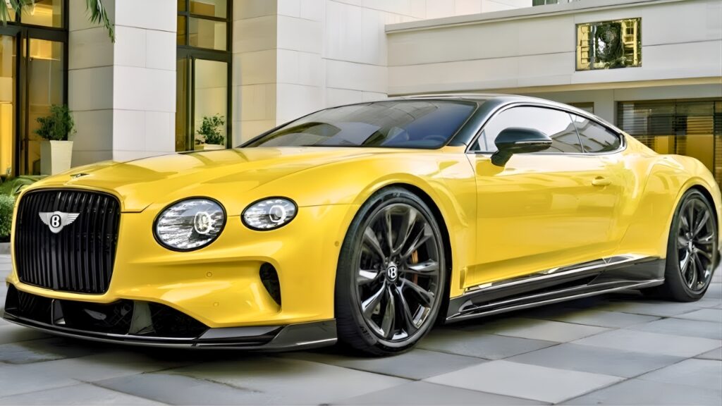 Bentley Continental GT: Deportivo de Lujo con Diseño Personalizado Amarillo y Negro
