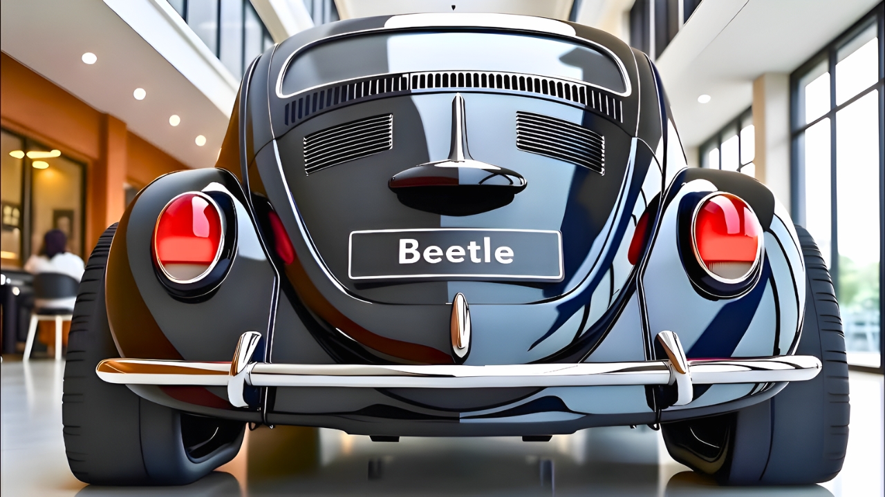 Volkswagen Beetle moderno en negro: el icónico auto familiar reinventado